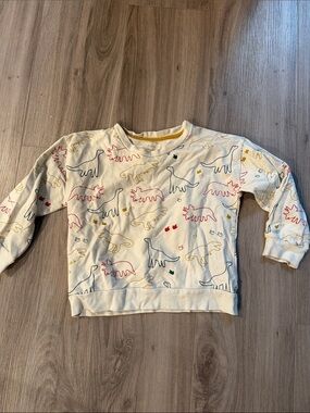 Cream Dinosaur Print Kids Sweatshirt